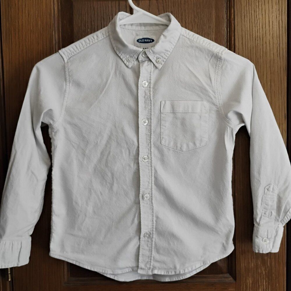 Old Navy White Formal Uniform Button Down Dress Shirt Size Boys Small